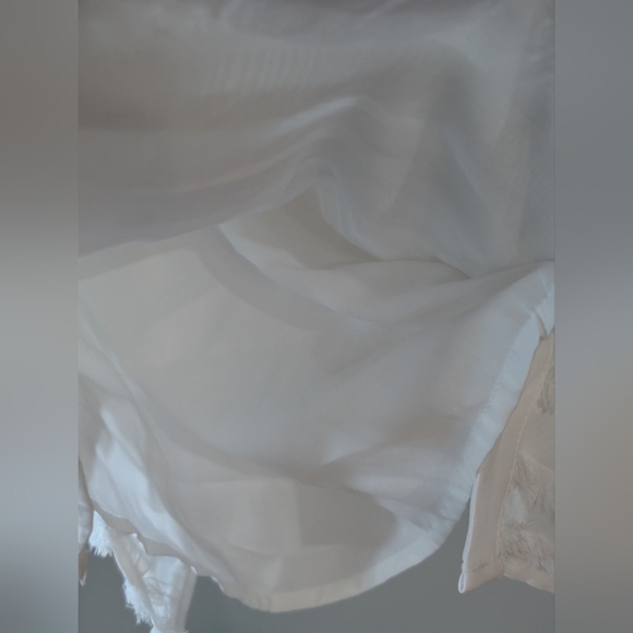 Alfani White Textured Blouse V-Neck Long Sleeve - Picture 5 of 16